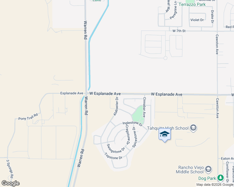 map of restaurants, bars, coffee shops, grocery stores, and more near West Esplanade Avenue & Alabaster Avenue in Hemet