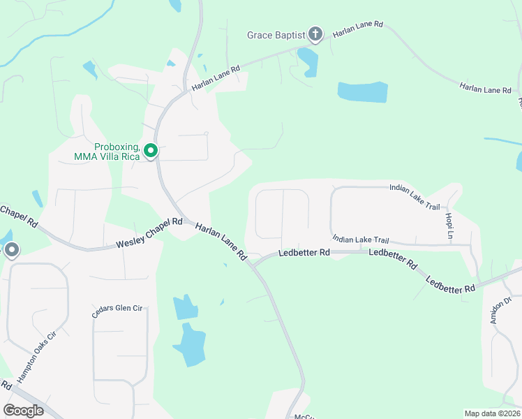 map of restaurants, bars, coffee shops, grocery stores, and more near 95 Cliff Court in Villa Rica