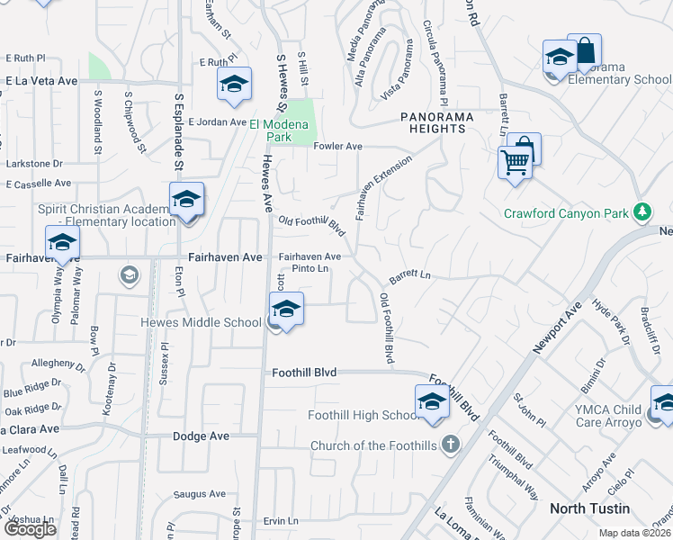 map of restaurants, bars, coffee shops, grocery stores, and more near 13061 Stanton in Santa Ana