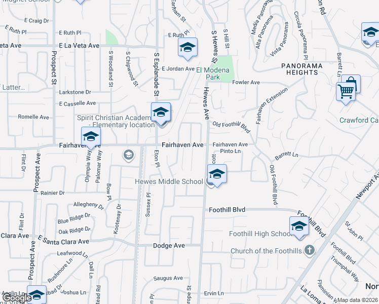 map of restaurants, bars, coffee shops, grocery stores, and more near 13061 Newhaven Drive in Santa Ana