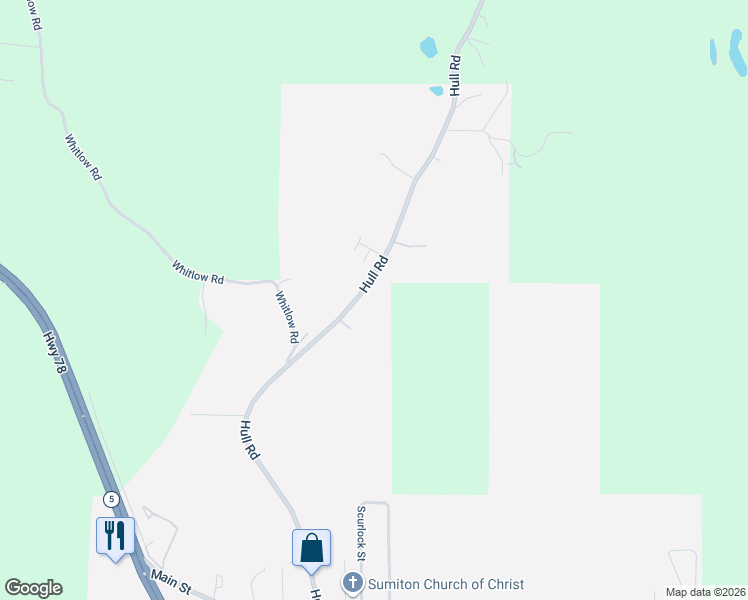 map of restaurants, bars, coffee shops, grocery stores, and more near 1424 Hull Road in Sumiton
