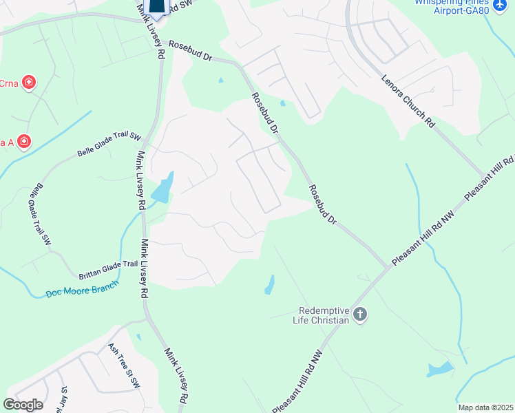 map of restaurants, bars, coffee shops, grocery stores, and more near 3777 Rosebud Park Drive in Snellville