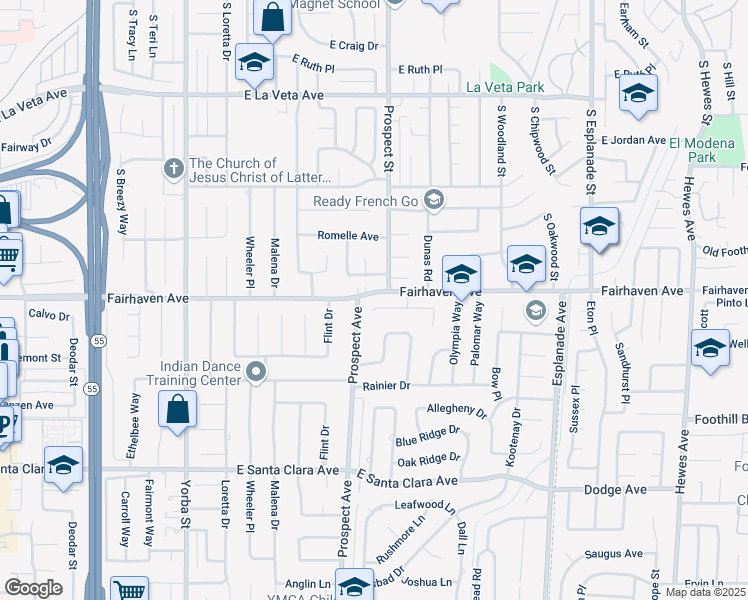 map of restaurants, bars, coffee shops, grocery stores, and more near 17972 Darmel Place in Santa Ana