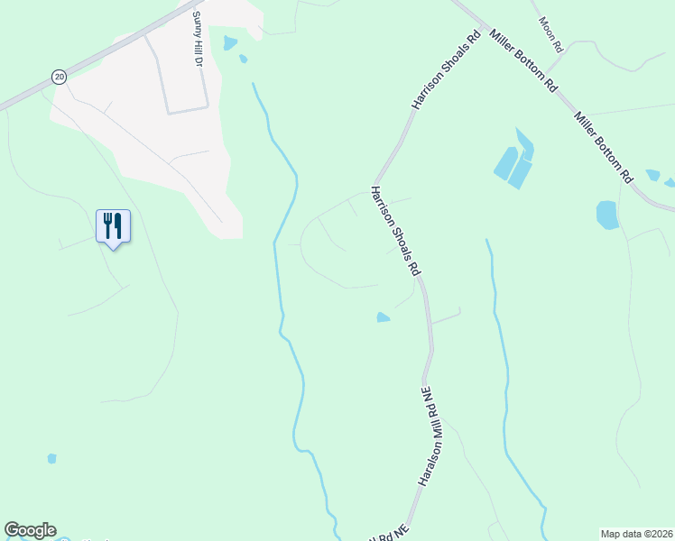 map of restaurants, bars, coffee shops, grocery stores, and more near 472 Harris Drive in Conyers