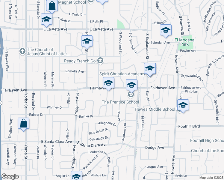 map of restaurants, bars, coffee shops, grocery stores, and more near 13001 Palomar Way in North Tustin