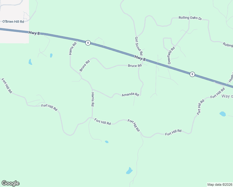 map of restaurants, bars, coffee shops, grocery stores, and more near Amanda Road in Grenada County