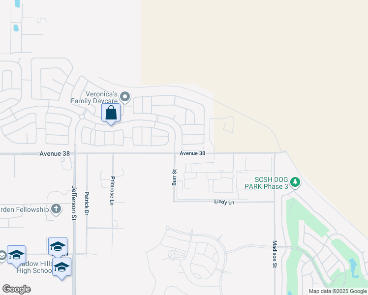 map of restaurants, bars, coffee shops, grocery stores, and more near 80549 Tinsley Avenue in Indio