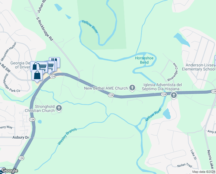 map of restaurants, bars, coffee shops, grocery stores, and more near 718 Harness Crescent in Lithonia