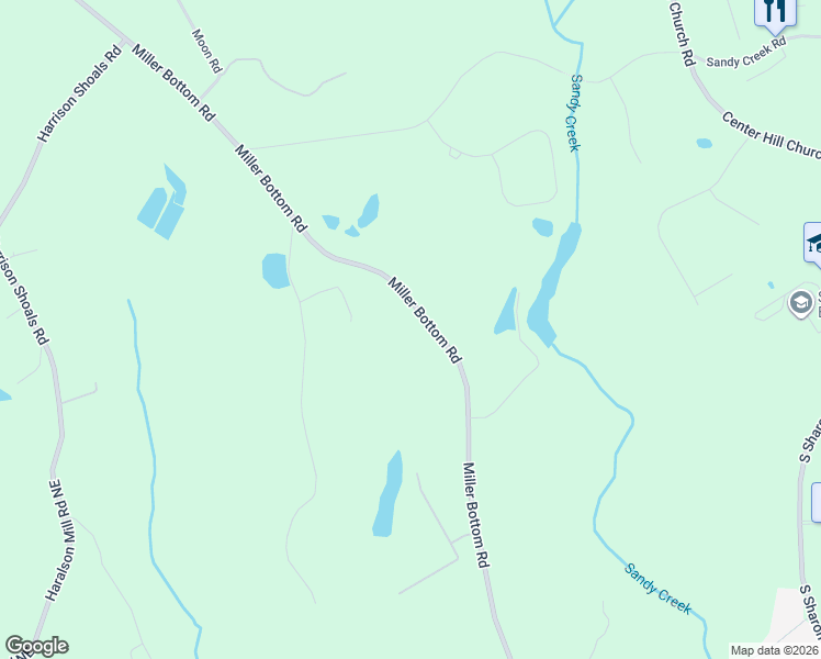 map of restaurants, bars, coffee shops, grocery stores, and more near 2959 Miller Bottom Road in Conyers