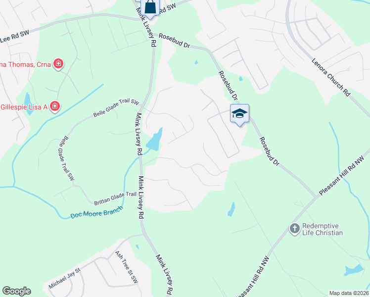 map of restaurants, bars, coffee shops, grocery stores, and more near 4808 Bryant Drive in Snellville
