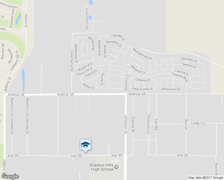 map of restaurants, bars, coffee shops, grocery stores, and more near 79889 Swansea Avenue in Indio