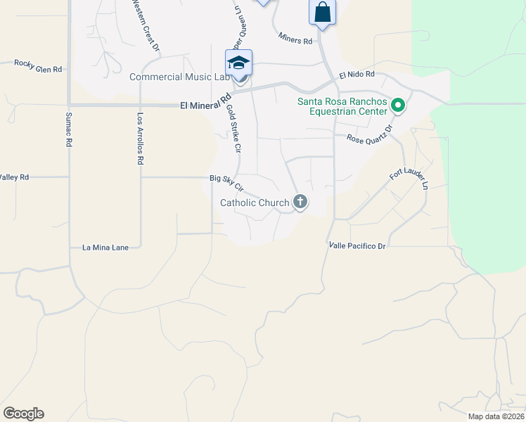 map of restaurants, bars, coffee shops, grocery stores, and more near 17671 Big Sky Circle in Perris