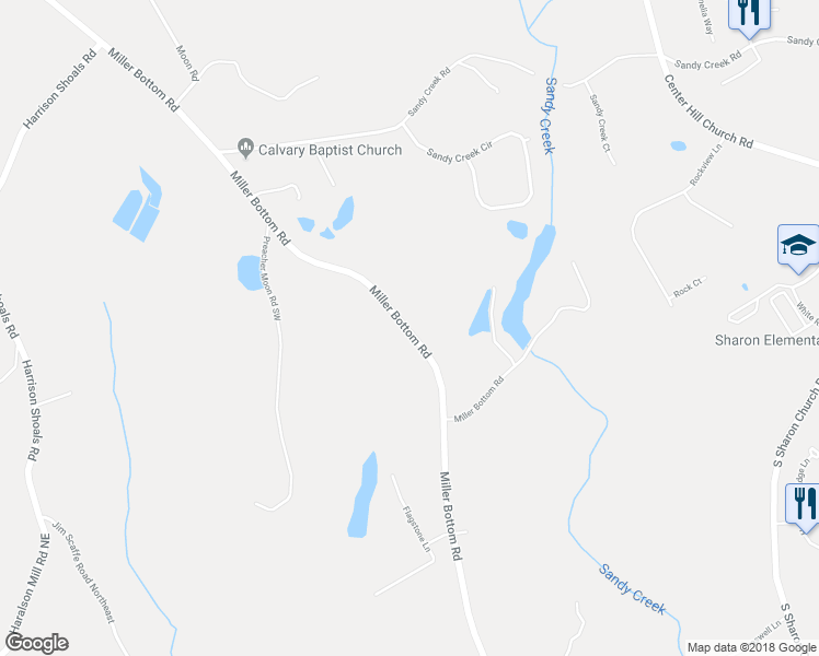 map of restaurants, bars, coffee shops, grocery stores, and more near 2959 Miller Bottom Road in Conyers