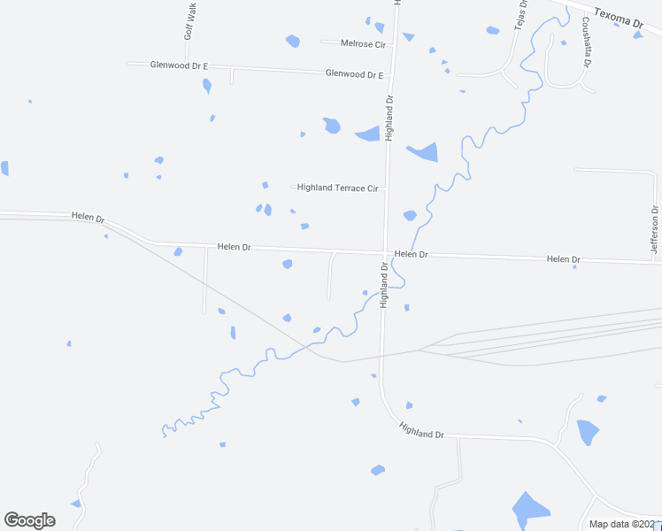map of restaurants, bars, coffee shops, grocery stores, and more near 5650 Helen Drive in Denison