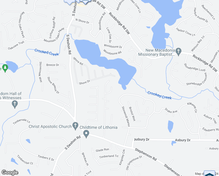 map of restaurants, bars, coffee shops, grocery stores, and more near 7140 Stonebrook Circle in Lithonia