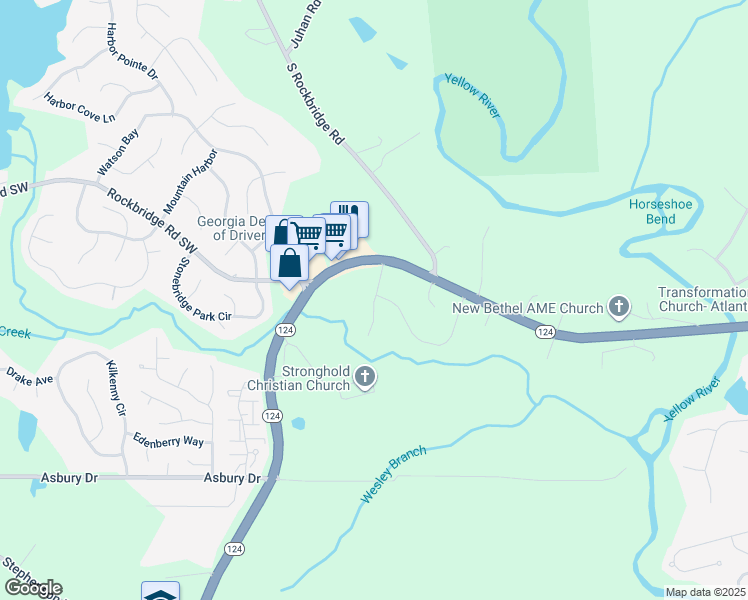 map of restaurants, bars, coffee shops, grocery stores, and more near The Trace in DeKalb County