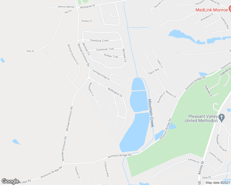 map of restaurants, bars, coffee shops, grocery stores, and more near 701 Thompson Ridge Drive in Monroe