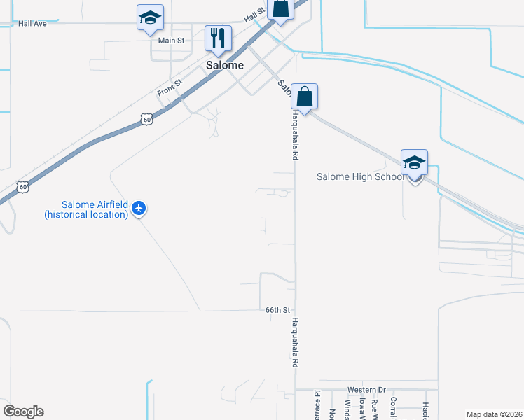 map of restaurants, bars, coffee shops, grocery stores, and more near 66868 Fisher Drive in Salome