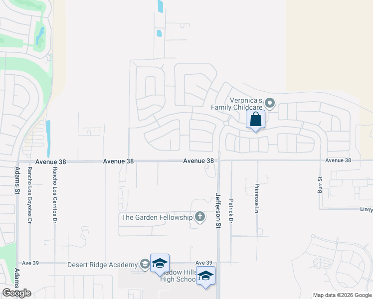 map of restaurants, bars, coffee shops, grocery stores, and more near 37897 Chesterfield Street in Indio