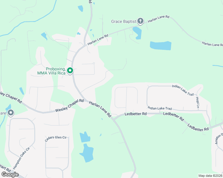 map of restaurants, bars, coffee shops, grocery stores, and more near 120 Cliff Court in Villa Rica