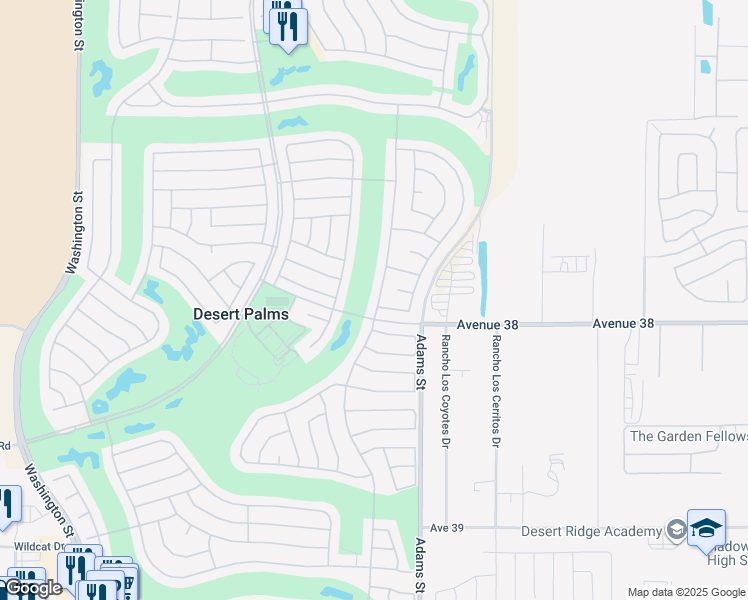map of restaurants, bars, coffee shops, grocery stores, and more near 37931 Pineknoll Avenue in Palm Desert