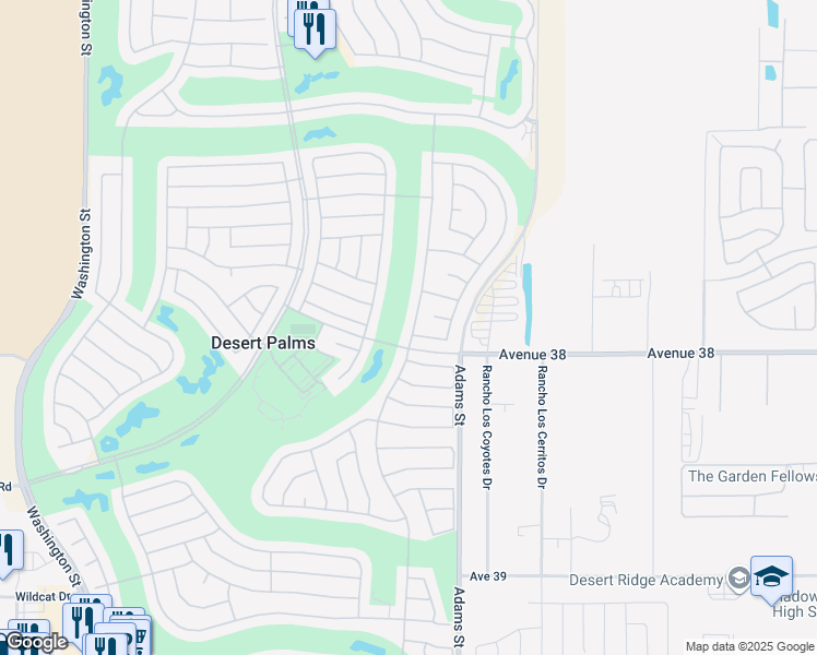 map of restaurants, bars, coffee shops, grocery stores, and more near 37905 Pineknoll Avenue in Palm Desert