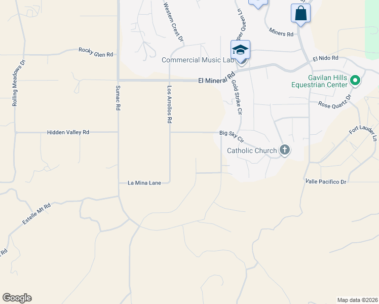 map of restaurants, bars, coffee shops, grocery stores, and more near 23857 Koepfer Road in Perris