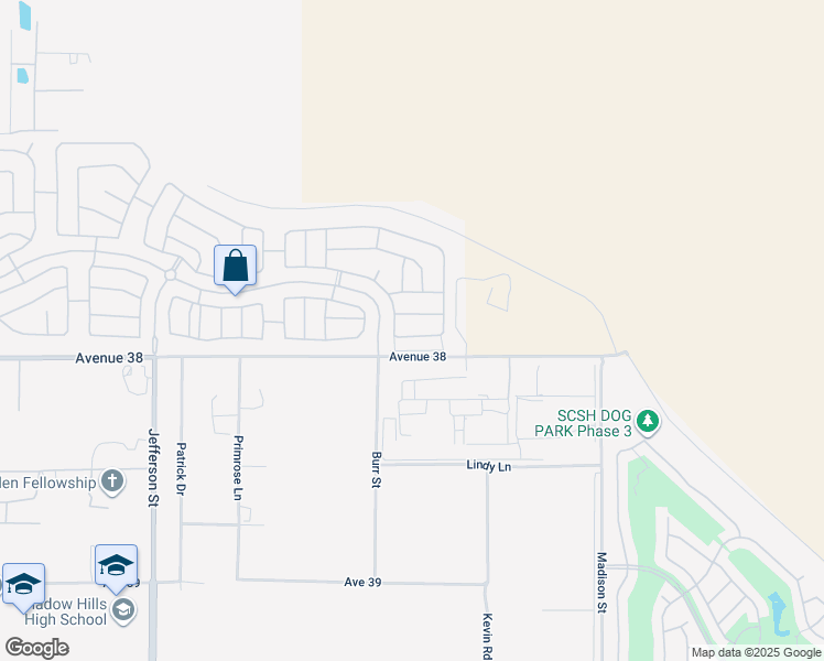 map of restaurants, bars, coffee shops, grocery stores, and more near 80574 Tinsley Avenue in Indio