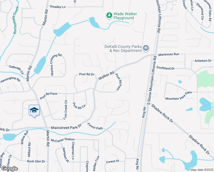 map of restaurants, bars, coffee shops, grocery stores, and more near 749 Post Road Lane in Stone Mountain