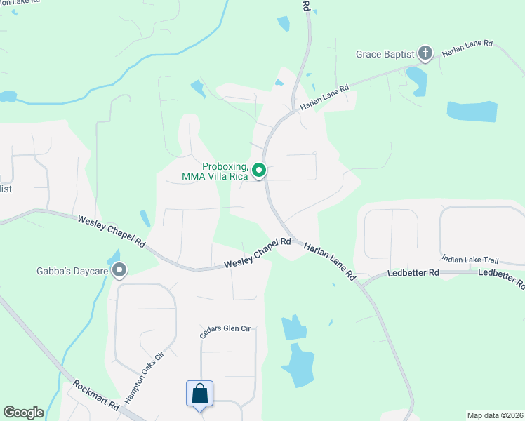 map of restaurants, bars, coffee shops, grocery stores, and more near 241 Cornell Court in Villa Rica