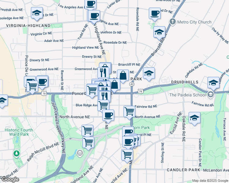 1102 Ponce De Leon Avenue Northeast, Atlanta GA Walk Score