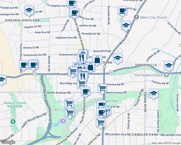 1102 Ponce De Leon Avenue Northeast, Atlanta GA Walk Score