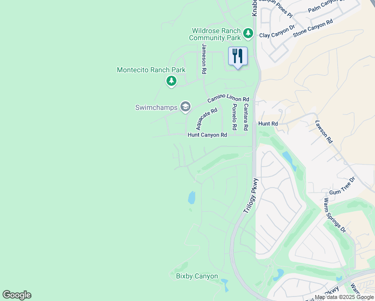 map of restaurants, bars, coffee shops, grocery stores, and more near 23787 Cahuilla Court in Corona