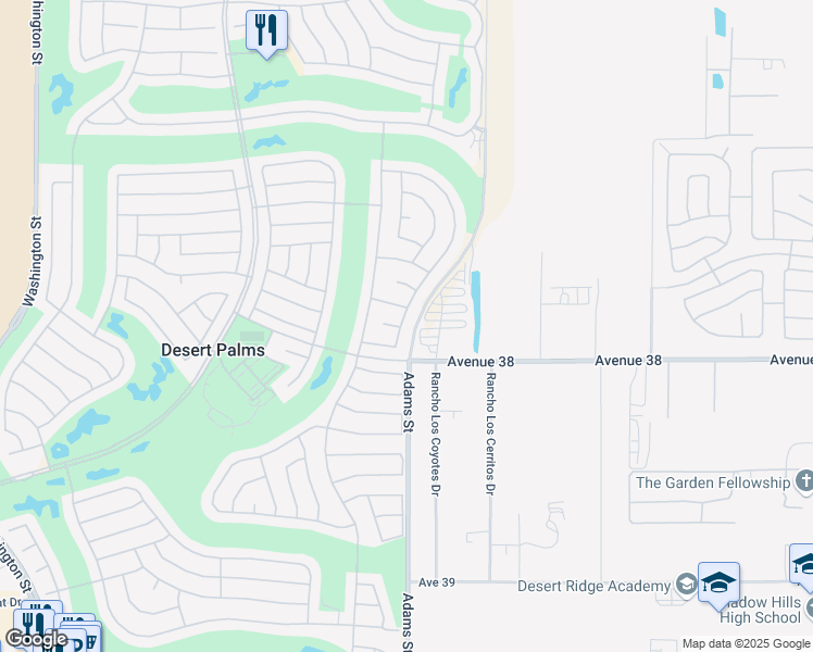 map of restaurants, bars, coffee shops, grocery stores, and more near 37818 Turnberry Isle Drive in Palm Desert