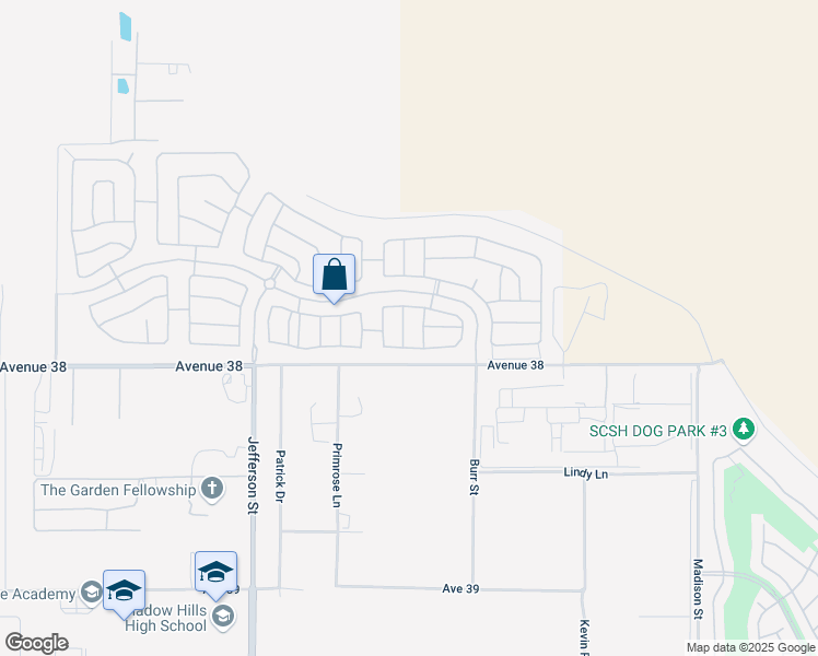 map of restaurants, bars, coffee shops, grocery stores, and more near 37836 Edinburgh Street in Indio