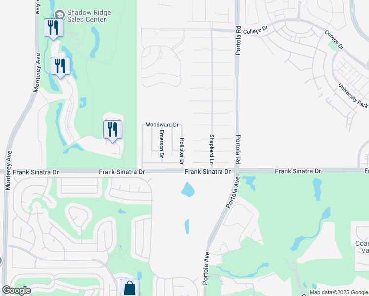 map of restaurants, bars, coffee shops, grocery stores, and more near 37800 Hollister Drive in Palm Desert