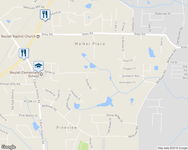 map of restaurants, bars, coffee shops, grocery stores, and more near 3571 Spivey Drive in Douglasville