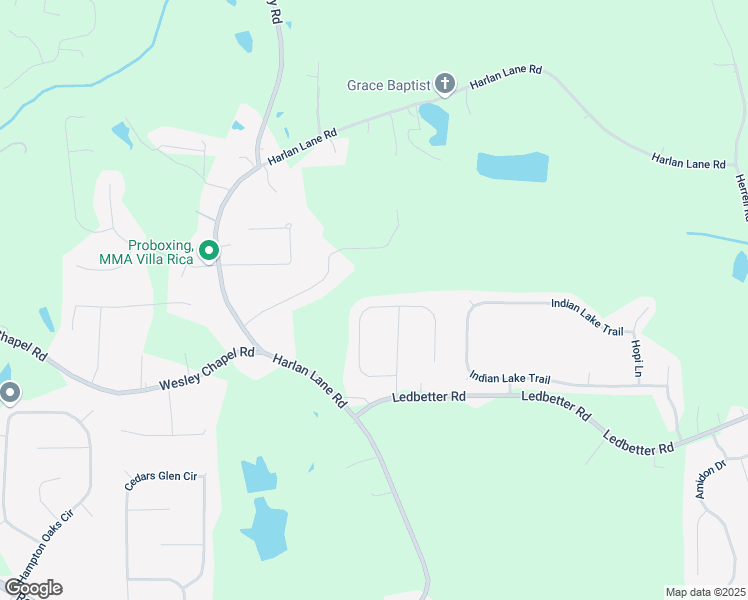 map of restaurants, bars, coffee shops, grocery stores, and more near 144 Cliff Court in Villa Rica