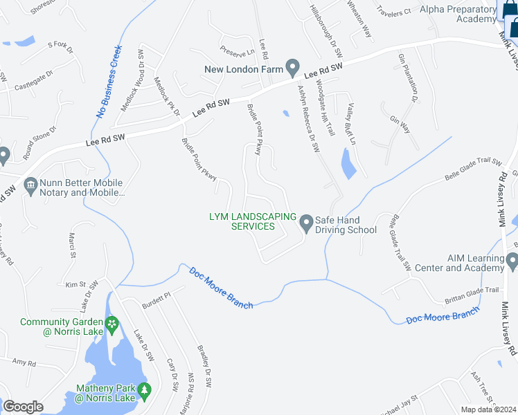 map of restaurants, bars, coffee shops, grocery stores, and more near 4023 Belgian Way in Snellville