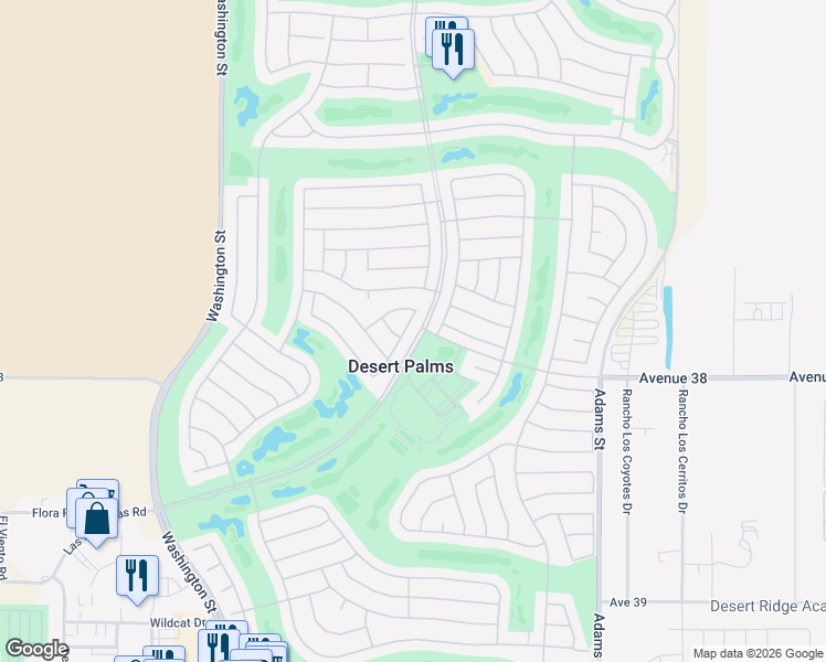 map of restaurants, bars, coffee shops, grocery stores, and more near in Desert Palms