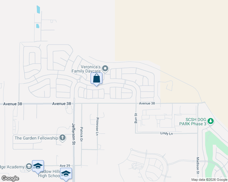 map of restaurants, bars, coffee shops, grocery stores, and more near 37805 Edinburgh Street in Indio