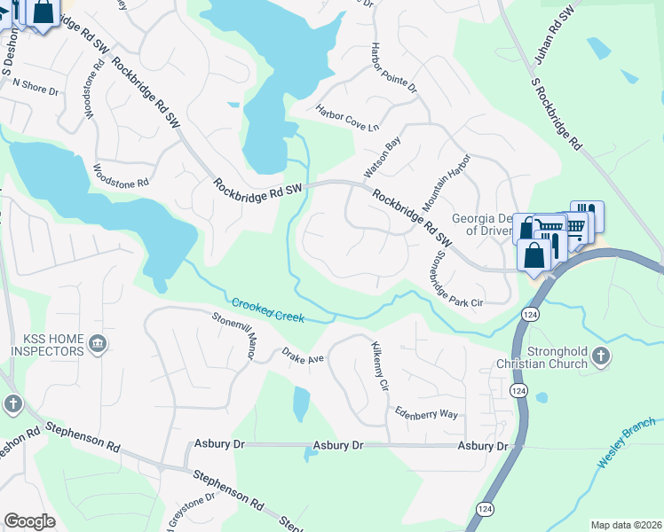 map of restaurants, bars, coffee shops, grocery stores, and more near 817 Stonebridge Crescent in Lithonia