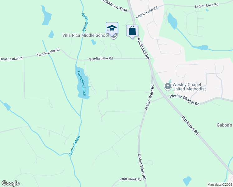 map of restaurants, bars, coffee shops, grocery stores, and more near 140 Wesley Chapel Lane in Villa Rica