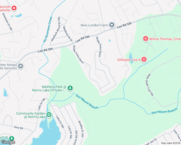 map of restaurants, bars, coffee shops, grocery stores, and more near 4580 Bridle Point Parkway in Snellville