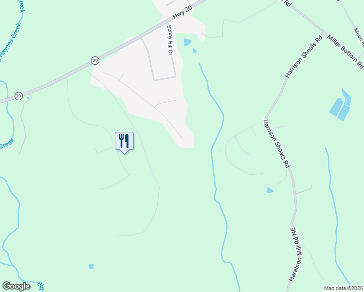 map of restaurants, bars, coffee shops, grocery stores, and more near 3434 Irvin Drive in Loganville