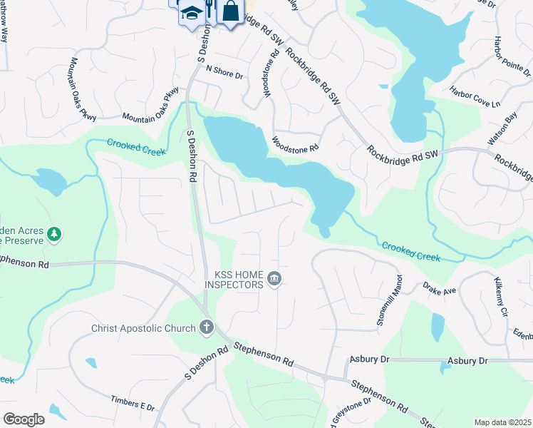 map of restaurants, bars, coffee shops, grocery stores, and more near 7101 Deshon Bend Cove in Lithonia