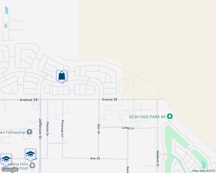 map of restaurants, bars, coffee shops, grocery stores, and more near 80574 Tinsley Avenue in Indio