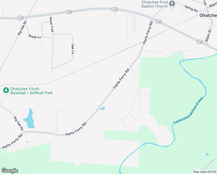 map of restaurants, bars, coffee shops, grocery stores, and more near 1605 Harts Ferry Road in Ohatchee