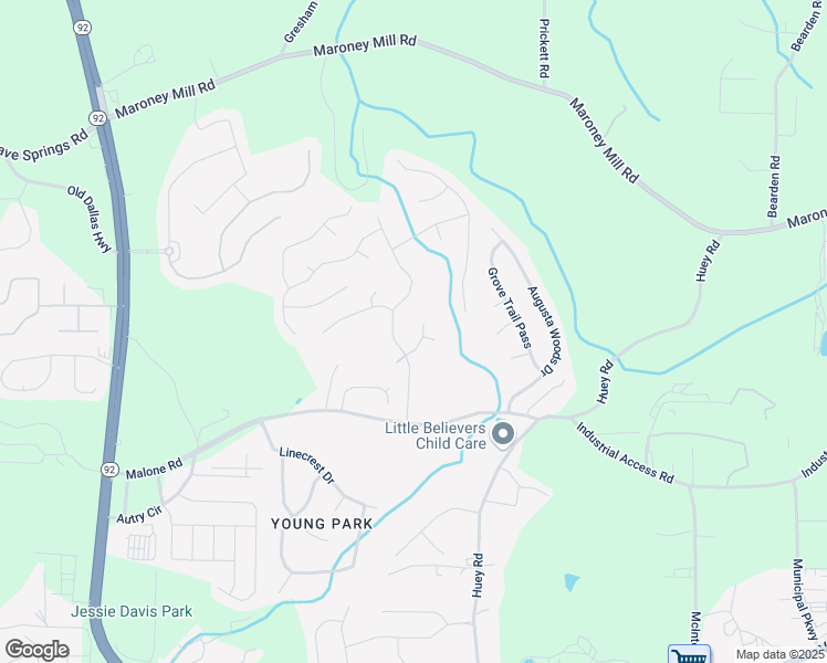 map of restaurants, bars, coffee shops, grocery stores, and more near 6230 Pembroke Way in Douglasville