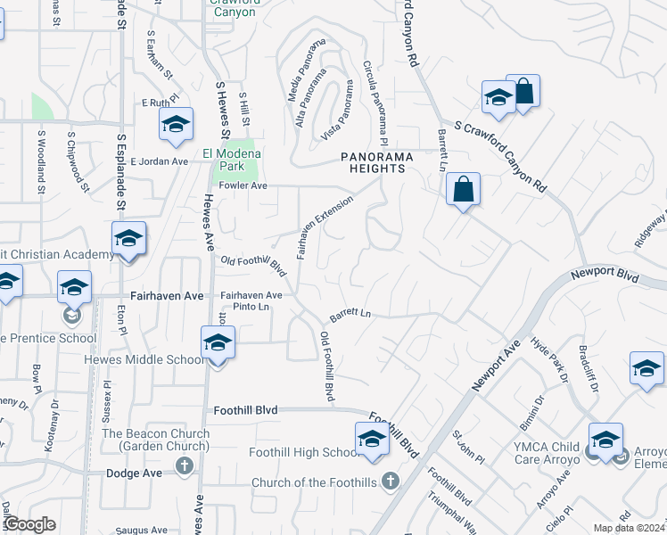 map of restaurants, bars, coffee shops, grocery stores, and more near 12871 Via Aventura in Santa Ana